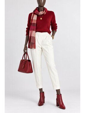 Kate & Mallory Women's Dress Pants 24W Winter White High Rise Cuffed Ankle Plus